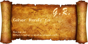 Geher Renáta névjegykártya